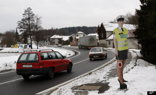 Fake Police Woman in a miniskirt