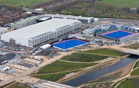 Hockey blue turf