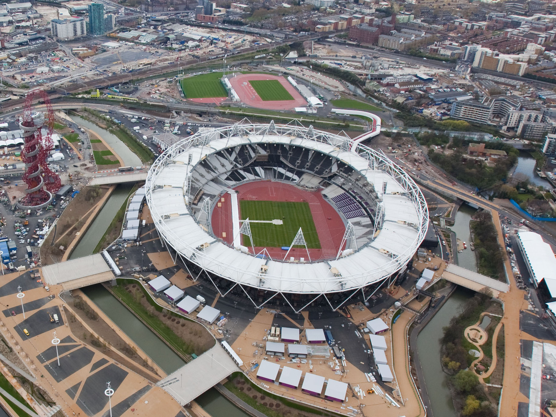 Aerial Shot of the London Olympic Stadium