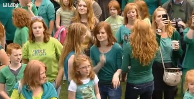 Red Head Festival, close up of the crowd