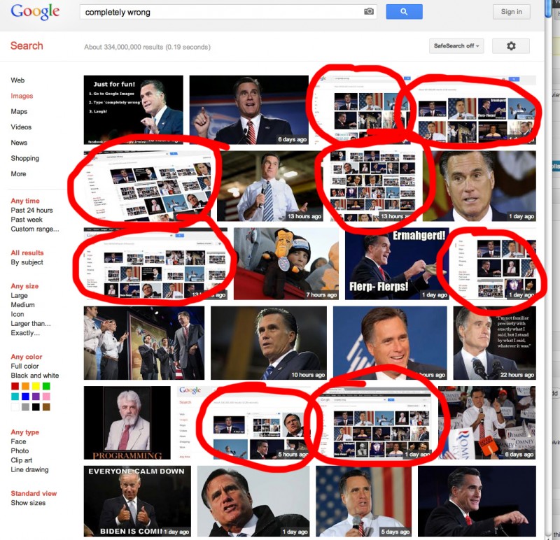 2012-10 "Completely Wrong" Google Image Search Results with Echo Camber Repeat Results Shown
