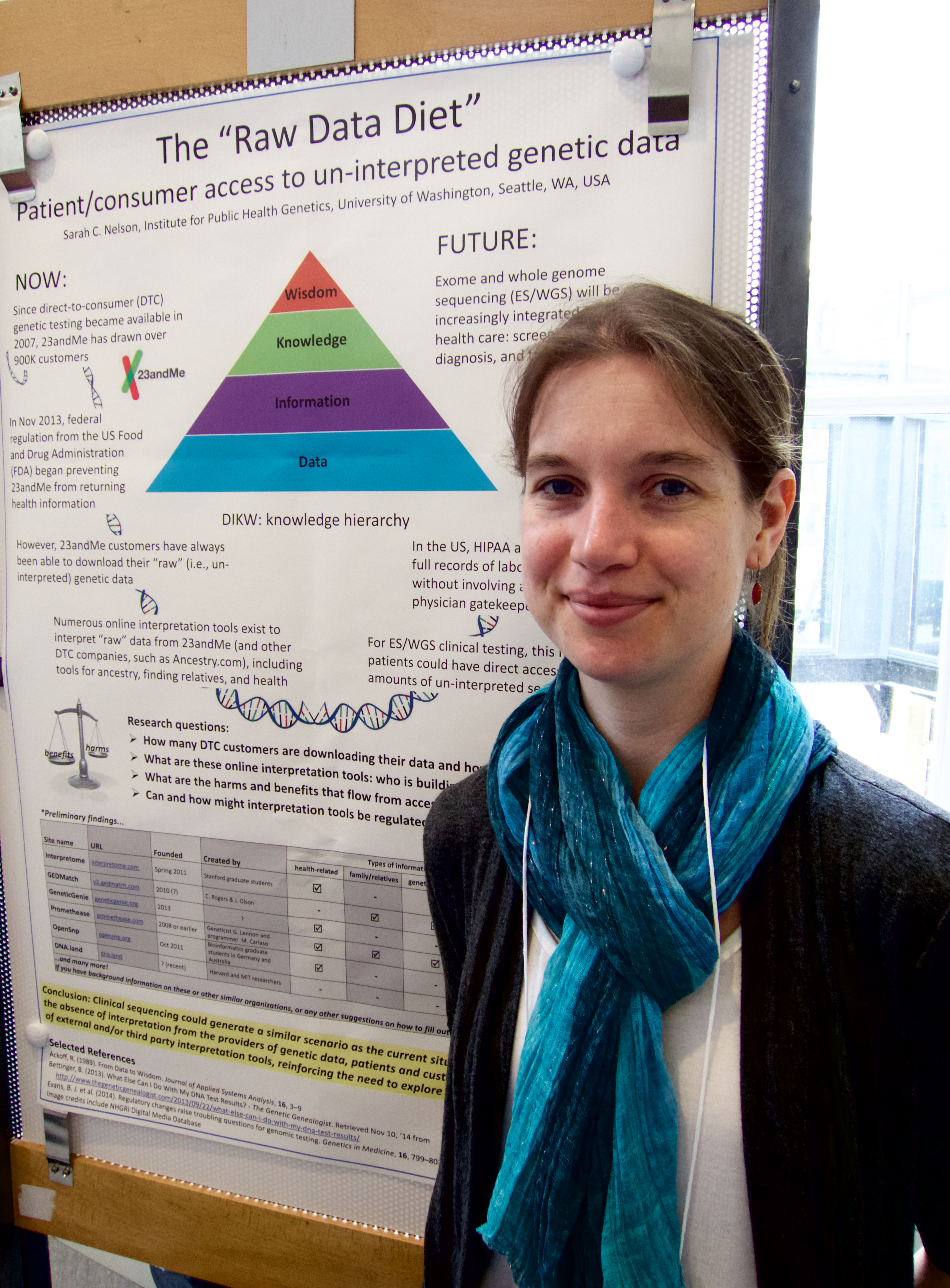 Sage Scholar Sarah Catherine Nelson, from the University of Washington, is shown with her poster at the Paris Sage Assembly, April 16, 2015.