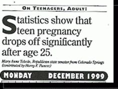 Statistics and teen pregnancy