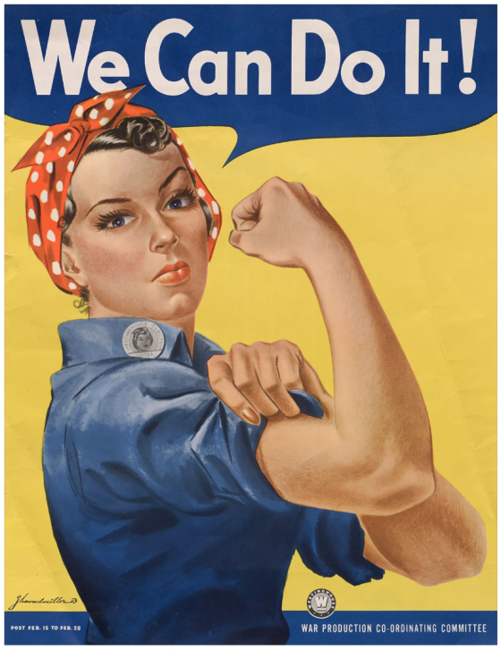 Rosie the Riveter We Can Do It poster J. Howard Miller circa 1942-1943 World War II