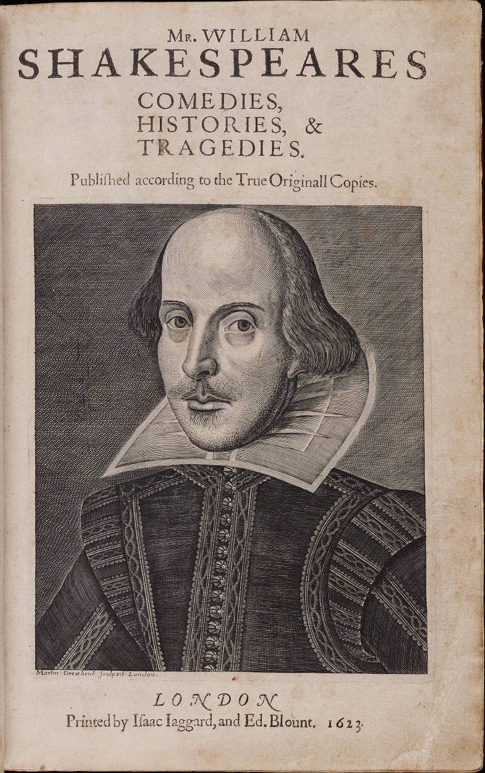 Title page of William Shakespeare's First Folio 1623